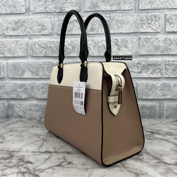 Kate Spade Madison Colorblock Medium Satchel Crossbody In Toasted Hazelnut - Picture 3 of 11